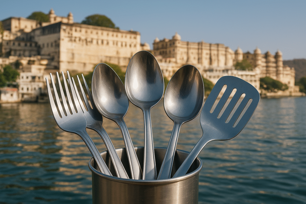 Stainless steel utensils shop in Udaipur