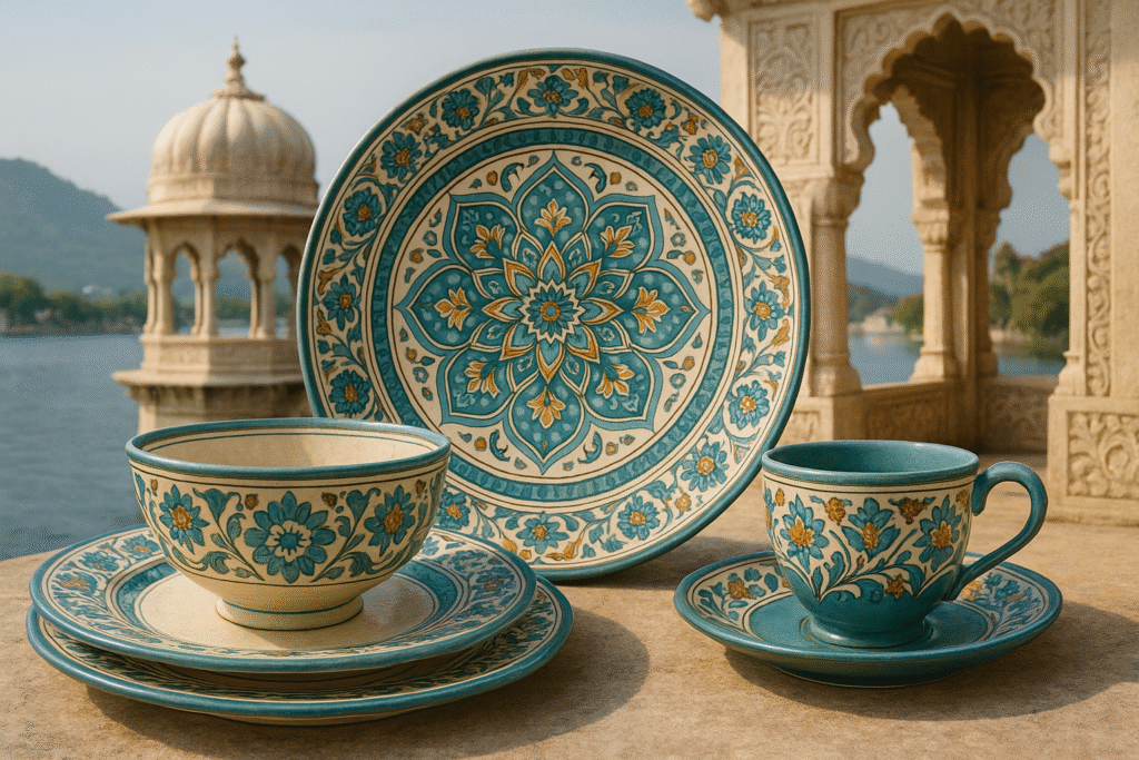dinnerware sets available in Udaipur, including ceramic, stainless steel, and luxury options